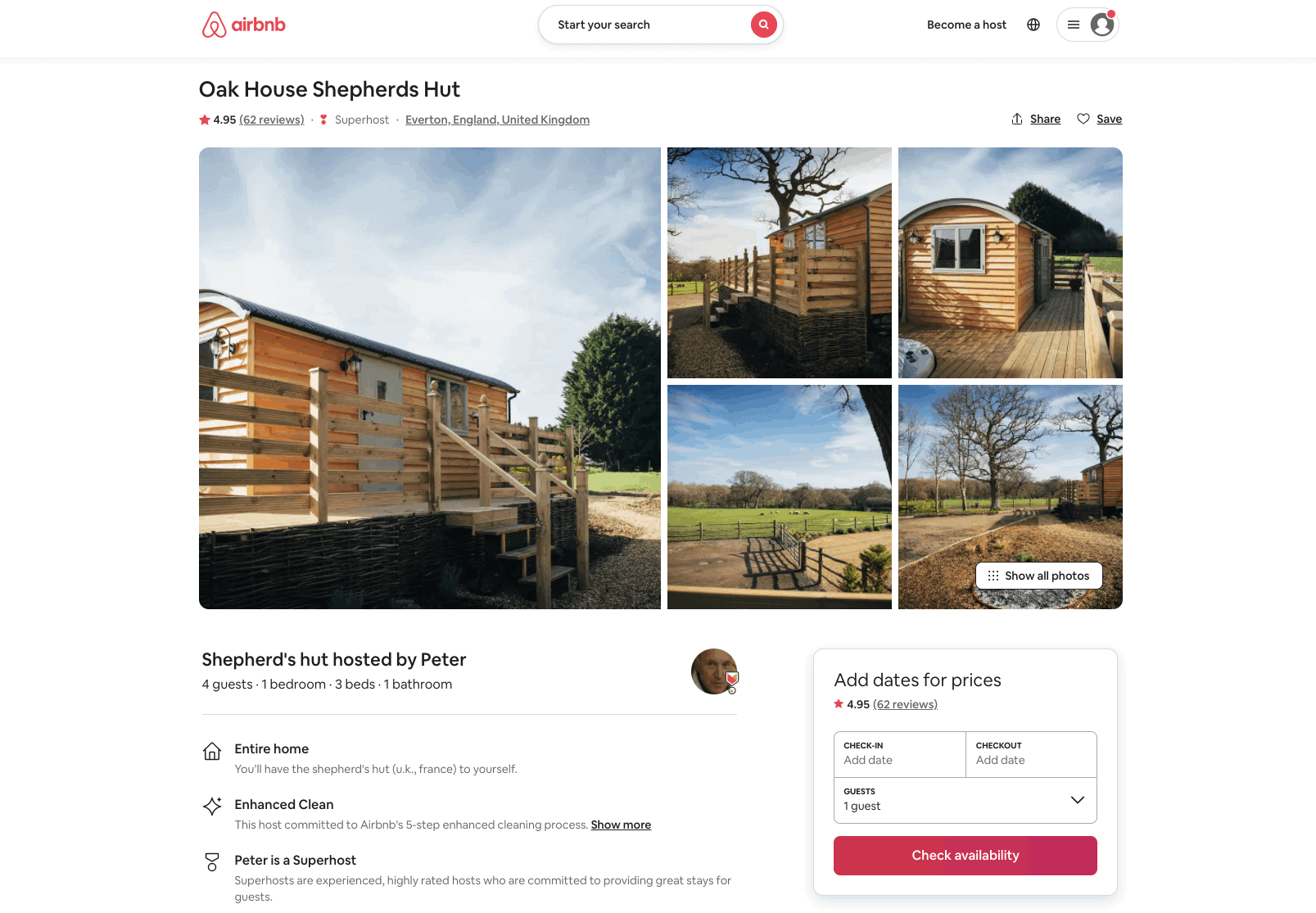 example airbnb listing of a vacation rental