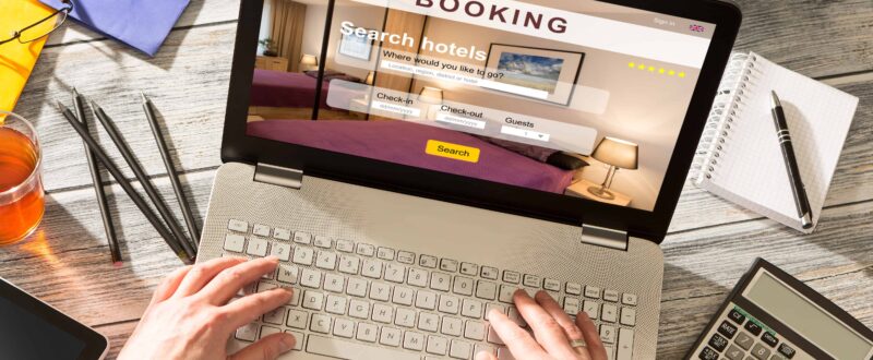 what a hotel booking engine looks line on a desktop screen