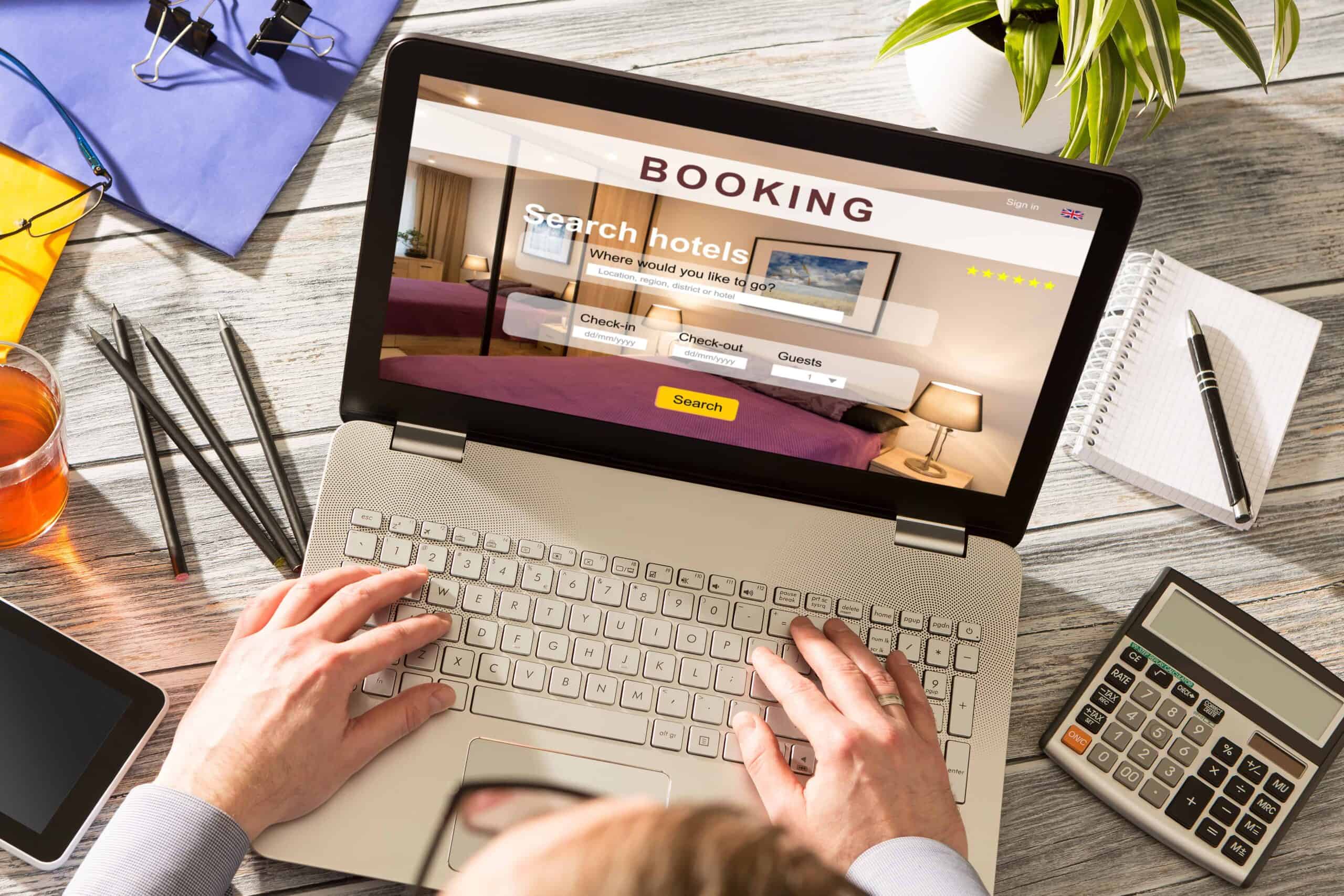 what a hotel booking engine looks line on a desktop screen