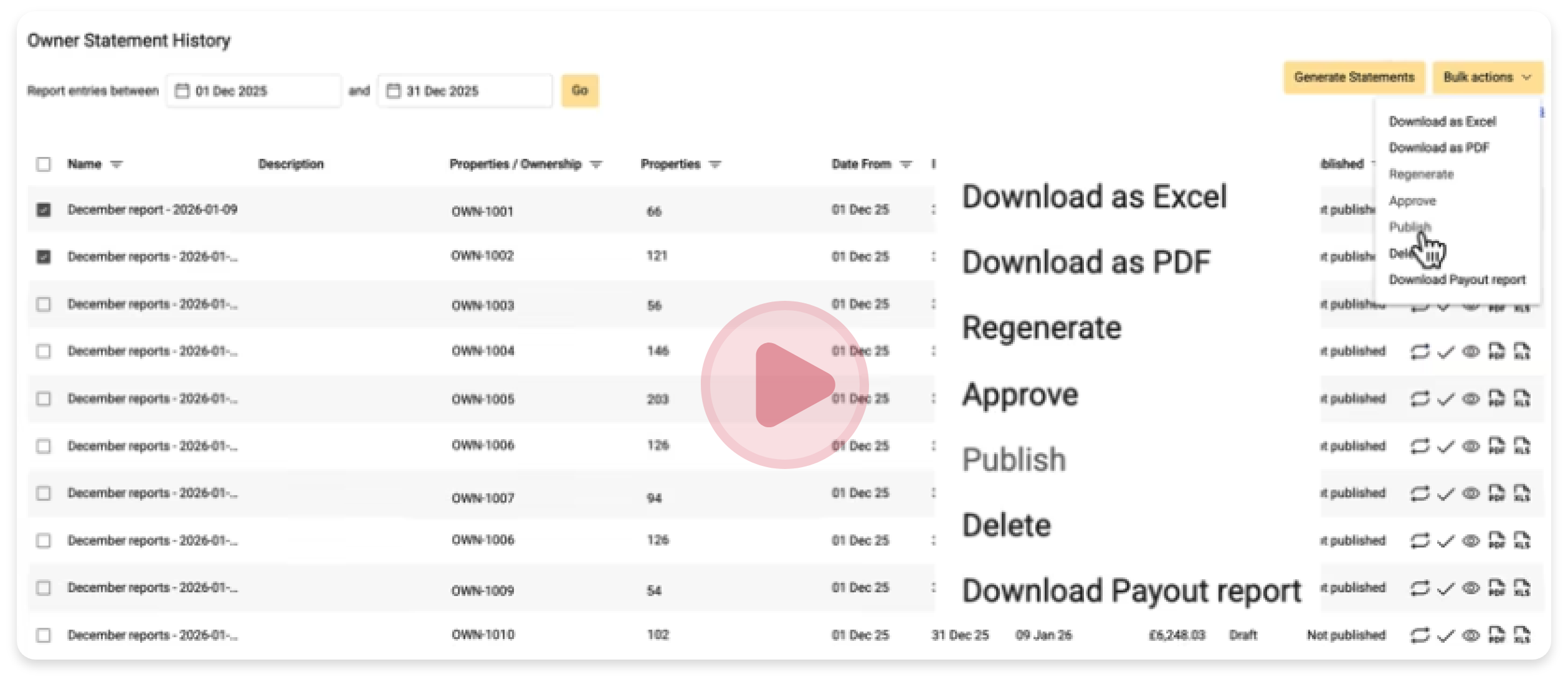 Transparent reporting